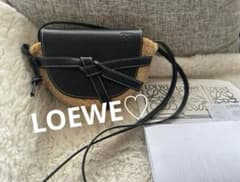 LOEWEゲート ミニ ショルダーバッグ ブラック ナチュラル カゴバッグ 