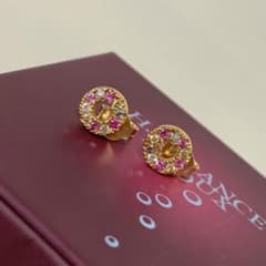 新品 キャロリーナブッチ K18YG ダイヤモンド サファイア サークル 