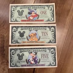 ディズニーダラー 25周年記念 1ドル 5ドル 10ドル セット レア 希少