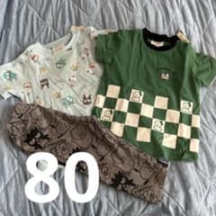 K*す様 futafuta サンリオ はぴだんぶい半袖Tシャツ 2枚、スパッツ1のサムネイル