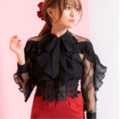 夢展望 フリルシースルーブラウスのサムネイル