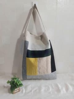 布合わせ一本紐バッグのサムネイル