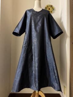 本場大島紬 ロングワンピース 仕付糸付き 横双 - メルカリ