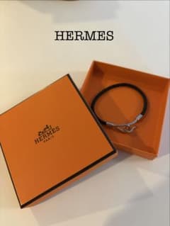 現行人気製品HERMES レザーブレスレット 「ジャンボH」 ブラック