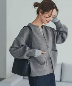 アーバンリサーチドアーズ ニットZIPブルゾン グレーのサムネイル