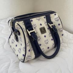 MCM エムシーエム ヴィセトス 2way ミニボストン ネイビー 白 - メルカリ