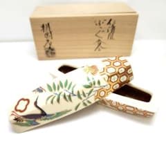 Y3787-2 香道具 桃岡窯 仁清風 ぶりぶり香合 共箱 - メルカリ