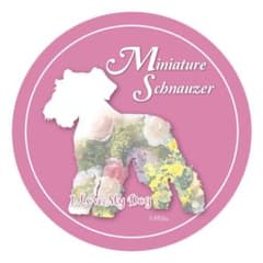 ミニチュアシュナウザー　花柄ステッカーのサムネイル