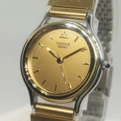 美品　SEIKOクレドール　18金ベゼル　可動品腕時計／付属品あり 美品／稼働 18金ベゼル SEIKO クレドール ゴールド文字盤 レディース