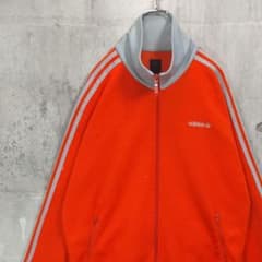 ゆったり 3XL adidas アディダス トラックジャケット オレンジ グレー 