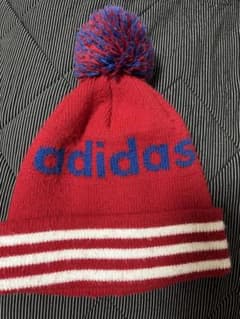 adidas 赤青 ポンポン付きニット帽のサムネイル