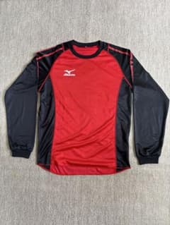 MIZUNO 陸上競技用 長袖シャツ レッド ブラック　Ｓサイズのサムネイル