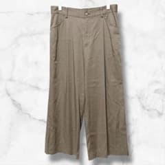 ストレートワイドパンツ ウエストゴム キレイめ(S)センタープレス オフィス 下