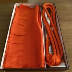 朱色　帯揚げ、帯〆セットのサムネイル