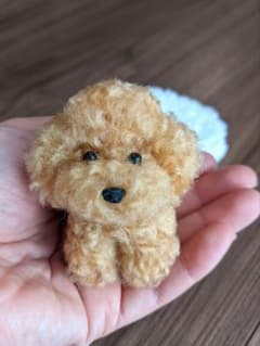 手乗りわんこ　トイプードル　全身　マット付きのサムネイル
