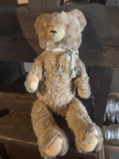 希少 ドイツ製 アンティーク テディベア 木毛 65cm グロウラー付 タグ跡 希少 ドイツ製 アンティーク テディベア 木毛 65cm グロウラー付 タグ