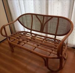 値引き交渉可】ラタン 2人掛けソファ 籐家具 ナチュラル ビンテージ