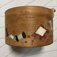 木製 ソーイングバスケット La Rose トールペイントのサムネイル
