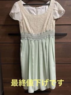 【美品】ミントグリーン レース　パーティードレスのサムネイル