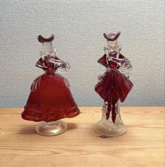 ベネチアンガラス 人形 ムラノ ぺア ムラノ ベネチアンガラス 人形 ペア 25cm 置物｜Yahoo!フリマ