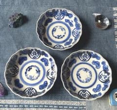 古伊万里 染付 花唐草 松竹梅 瑞雲 吉祥紋様 膾皿 3客 - メルカリ