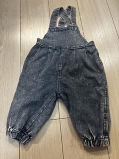 キッズ ケミカルウォッシュ デニム オーバーオールのサムネイル