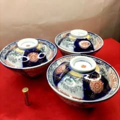有田焼 伊万里焼 古伊万里 金彩 丼 どんぶり 蓋付碗 煮物椀 3客セット