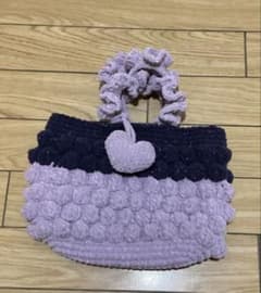ハンドメイド ポンポン模様 ハンドバッグのサムネイル