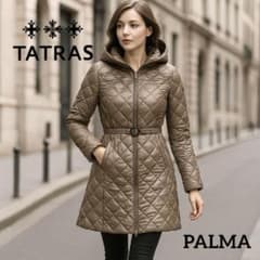 良品】タトラス パルマ ダウンコート フード 艶 カーキベージュ 02 M 