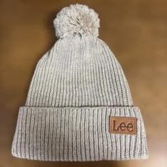 Lee ベージュ ポンポン付きニット帽のサムネイル