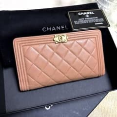 極美品☆CHANEL ボーイシャネル マトラッセ 二つ折り長財布☆正規品