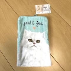 paul & joe 猫さん柄　タオルポーチ　ミントグリーンのサムネイル