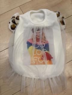 circus circus 犬服 ホワイト チュール レオパード柄耳付きのサムネイル