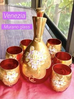 MURANO GLASS ベネチアングラス デキャンタ グラス6個セット - メルカリ