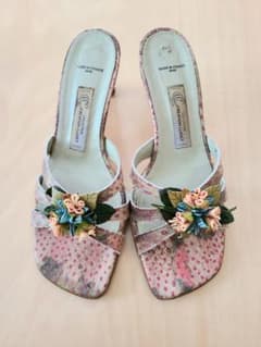 Creation Lusset フランス製 花飾り サンダル24cm相当のサムネイル