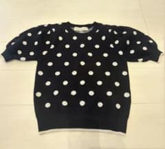 31 Sons de mode ドット柄 パフスリーブ 半袖ニットのサムネイル