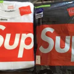 えっなに？様専用 ステッカー付シュプリーム 白黒 セット Lサイズのサムネイル