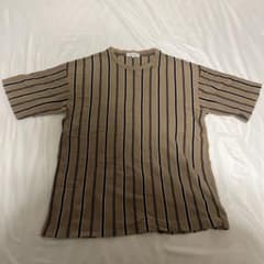 ストライプ 半袖 Tシャツ ベージュのサムネイル