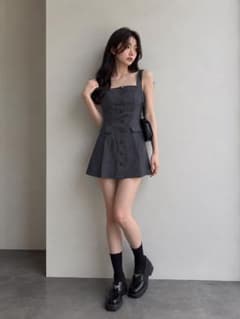 GRLフロントボタン ミニワンピースのサムネイル
