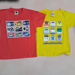 120サイズ　新幹線デザイン Tシャツ 2枚セット　赤Tシャツ未使用のサムネイル