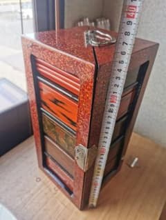 明治時代　津軽唐塗五段花見弁当箱　金虫両開五重箱　漆器　蒔絵のサムネイル