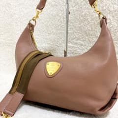 美品 アタオ ワンショルダーバッグ 2way レザー 本革 シボ ピンク 