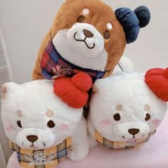 忠犬もちしば　おしゃれスクっとBIG ぬいぐるみ うめ おかか 3体セット