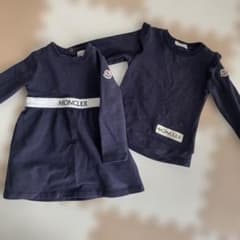 MONCLER ネイビー ワンピース　90cm MONCLER ネイビー ワンピース 長袖 トップス - メルカリ