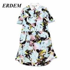 ERDEM アーデム 花柄 シャツワンピース 半袖 フラワープリント 38