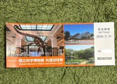 国立科学博物館 共通招待券 有効期限2026年のサムネイル