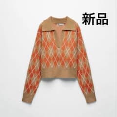 新品】ZARA アーガイル柄 ニット - メルカリ