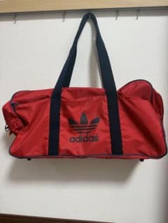 80s adidas ヴィンテージ スクールバッグ ボストンバッグ 赤紺 - メルカリ