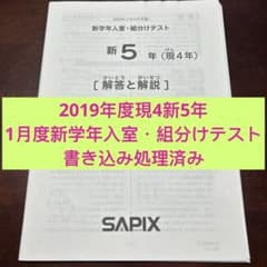 ⑲は サピックス SAPIX 現4年新5年 1月度新学年入室・組分けテスト