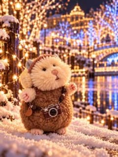 はむにぎり サロペット イヤーマフ カメラ おしゃれコーデ 3点セット　ぬい服のサムネイル